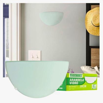 Imagem de Kit 10 Arandelas Taschibra Jurerê Vidro Meia Lua E27 Bivolt