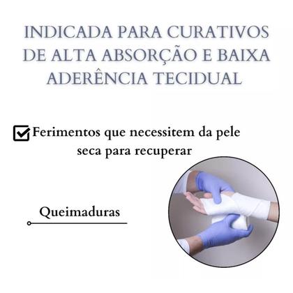 Imagem de Kit 10 Atadura Rayon Hospitalar Curativo Para Ferida Queimaduras Escaras Ferimentos - 7,5cm x 5m