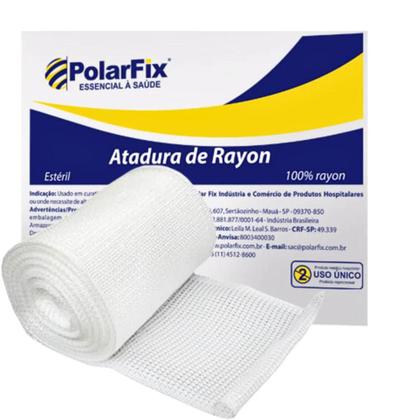 Imagem de Kit 10 Atadura Rayon Hospitalar Curativo Para Ferida Queimaduras Escaras Ferimentos - 7,5cm x 5m