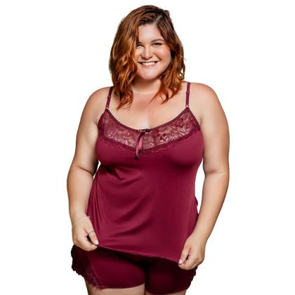 Imagem de Kit 10 Baby Doll Plus Size Bella Fiore Liganete Com Renda Feminino