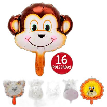 Imagem de Kit 10 Balão Safari Animais Metalizado 40Cm Decoração Festa