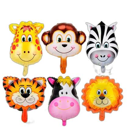 Imagem de Kit 10 Balão Safari Animais Metalizado 40Cm Decoração Festa