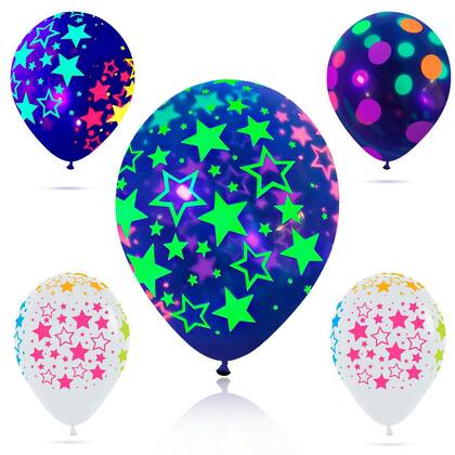 Imagem de Kit 10 Balões Bexiga Neon Decoração de Festa 12 Polegadas