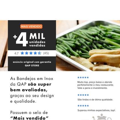 Imagem de Kit 10 Bandeja Aço Inox Retangular 40x30 Rasa Restaurante