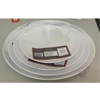 Imagem de Kit 10 Bandeja Prato Redondo Servir Bolo Festa Branco 320Mm