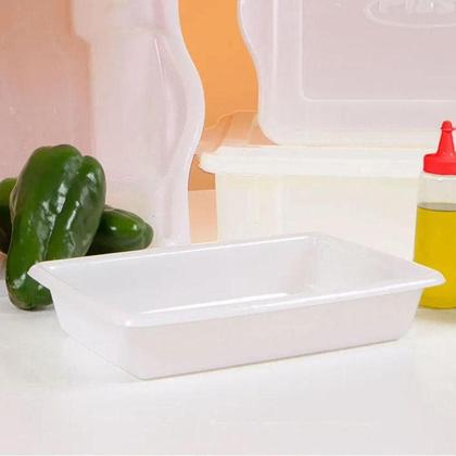 Imagem de Kit 10 Bandejas de Plástico Retangulares 7L Bacias Grandes Restaurante Açougue Cozinha Plasvale