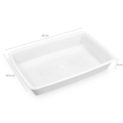 Imagem de Kit 10 Bandejas de Plástico Retangulares 7L Bacias Grandes Restaurante Açougue Cozinha Plasvale