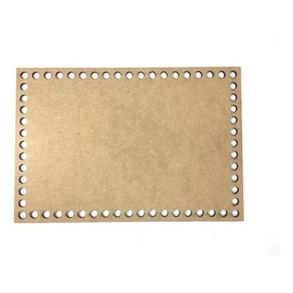 Imagem de Kit 10 Base Retangular 12x20 cm MDF Cru para Cesto Crochê Fio de Malha