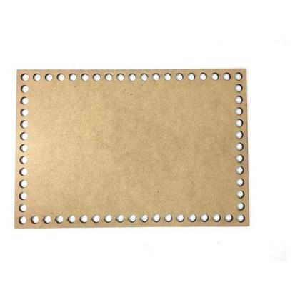 Imagem de Kit 10 Base Retangular 15x20 cm MDF Cru para Cesto Crochê Fio de Malha