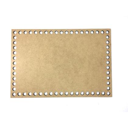 Imagem de Kit 10 Base Retangular 20x30 cm MDF Cru para Cesto Crochê Fio de Malha