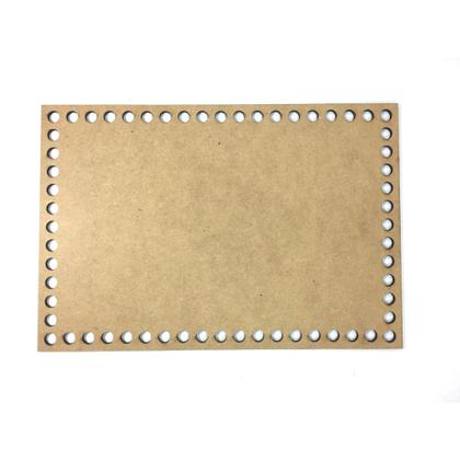 Imagem de Kit 10 Base Retangular 25x30 cm MDF Cru para Cesto Crochê Fio de Malha
