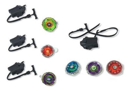 Imagem de Kit 10 Beyblade Tornado Metal Fusion + 6 Lançadores + Maleta