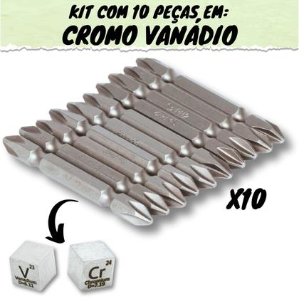 Imagem de Kit 10 Bits 1/4Pol + Haste Soquete Adaptador Quadrado Chave Impacto 1/2Pol Bits 1/4 Engate Rápido Parafusadeira Elétrica Pneumática Bateria Broca 