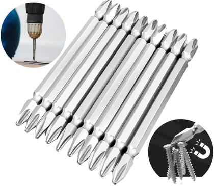 Imagem de Kit 10 Bits Para Parafusadeira Furadeira 10mm Longo Ponteira