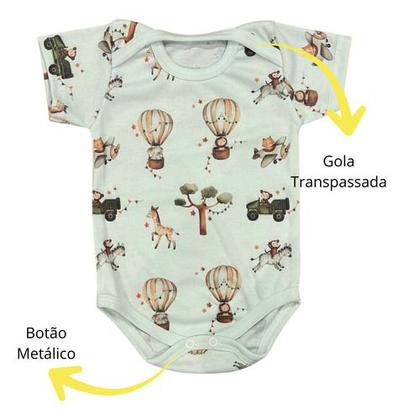 Imagem de Kit 10 Bodies M/curta Bebê Menina Caneladinho Est. Alyaht -