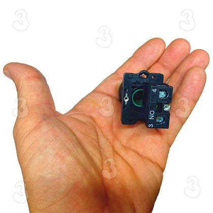 Imagem de Kit 10 Botão de Comando Pulsador Sem Trava Verde Impulso 1na Pulso 22mm EA31