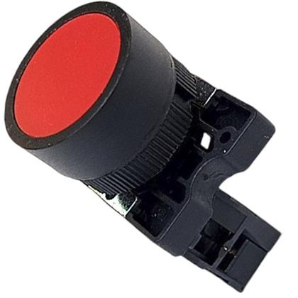 Imagem de Kit 10 Botão de Comando Pulsador Sem Trava Vermelho Impulso 1nf Pulso 22mm Ea42