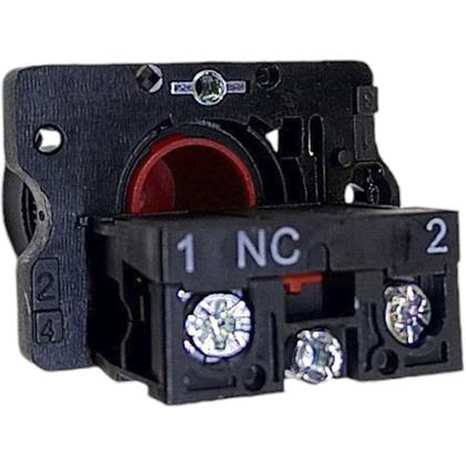 Imagem de Kit 10 Botão de Comando Pulsador Sem Trava Vermelho Impulso 1nf Pulso 22mm Ea42