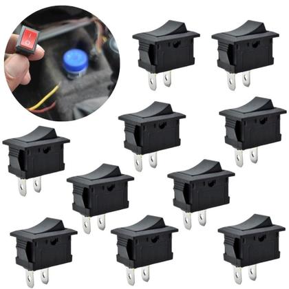 Imagem de Kit 10 Botao On Off Chave Liga Desliga Interruptor Gangorra Chave Universal 10A Tic Tac 12V A 220V Eletrico Automotivo