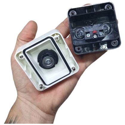 Imagem de Kit 10 Botoeira Botão de Emergência Cogumelo com Chave e Caixa de Sobrepor