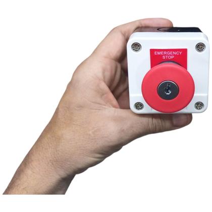 Imagem de Kit 10 Botoeira Botão de Emergência Cogumelo com Chave e Caixa de Sobrepor