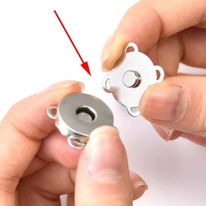 Imagem de Kit 10 Botões Magnéticos 14mm Fecho Imantado Bronze P/ Costurar imã