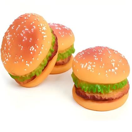 Imagem de Kit 10 Brinquedo para Cachorro Mordedor Hamburguer de Borracha Pet Cães com Apito
