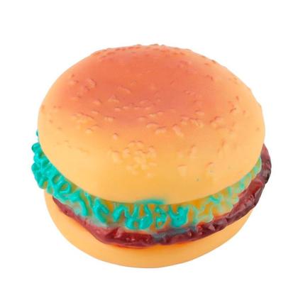 Imagem de Kit 10 Brinquedo para Cachorro Mordedor Hamburguer de Borracha Pet Cães com Apito