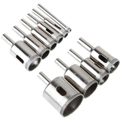 Imagem de Kit 10 Brocas Diamantadas Fura Vidro Mármore Piso Cerâmica granito GT435 - Lorben