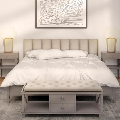 Imagem de Kit 10 Cabeceiras Adesivas de Cama Box Casal King Estofada Modulada 2,00mX45cm