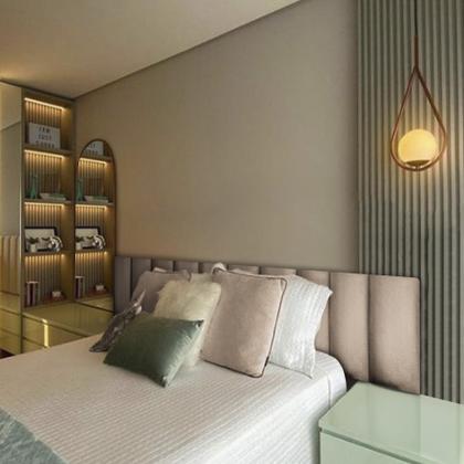 Imagem de Kit 10 Cabeceiras Adesivas de Cama Box Casal King Estofada Modulada 2,00mX45cm