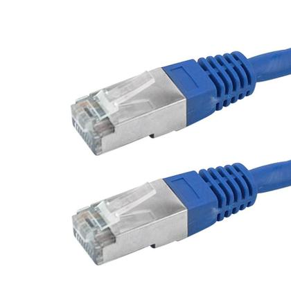 Imagem de Kit 10 Cabo De Rede Patch Cord Cat6 Ftp 2 Metros Azul Blinda