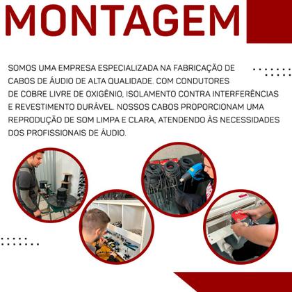 Imagem de Kit 10 Cabo P10 P10 Mono P/ Violão Guitarra Baixo 5m Metros - Eletrolon