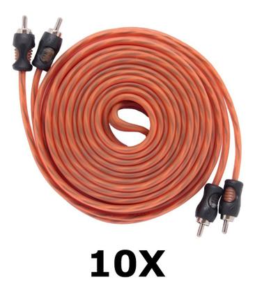 Imagem de Kit 10 Cabo RCA 4 Vias KX3 5 Metros - Laranja