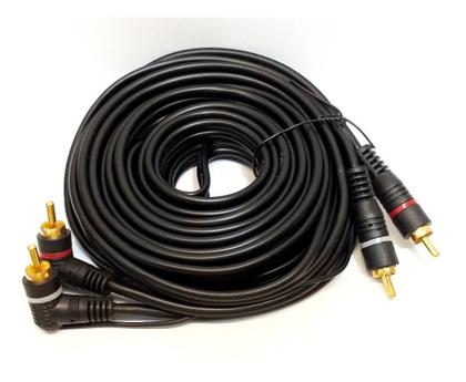 Imagem de Kit 10 Cabo Rca 5m P/ Modulo Amplificador Banhado A Ouro