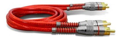Imagem de Kit 10 cabo rca blindado vermelho 1m e-tech para som automotivo