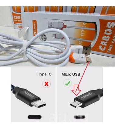 Imagem de Kit 10 Cabos Micro-usb V8 Carregamento Dados Atacado Revenda