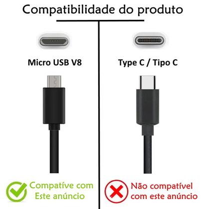 Imagem de Kit 10 Cabos Micro USB V8 Carregamento Dados Revenda Atacado