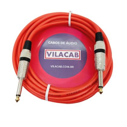 Imagem de Kit 10 Cabos P10 P10 Mono Coloridos 2 Metros Multi-uso