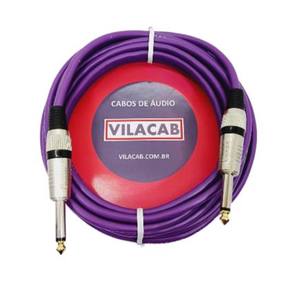 Imagem de Kit 10 Cabos P10 P10 Mono Coloridos 2 Metros Multi-uso