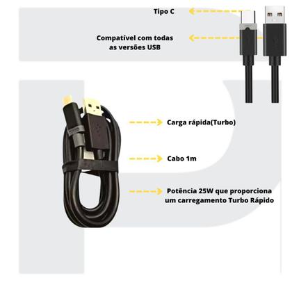 Imagem de Kit 10 Cabos Usb De Dados Turbo Celular Tipo C Atacado