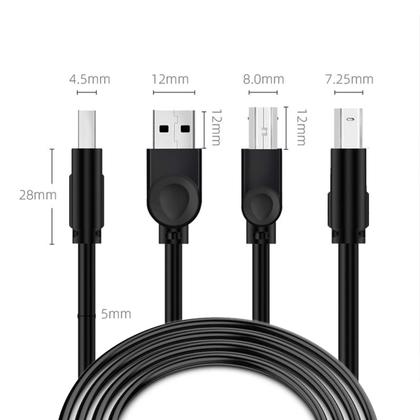 Imagem de Kit 10 Cabos USB Para Impressora Universal USB A+B 1.5M Preto