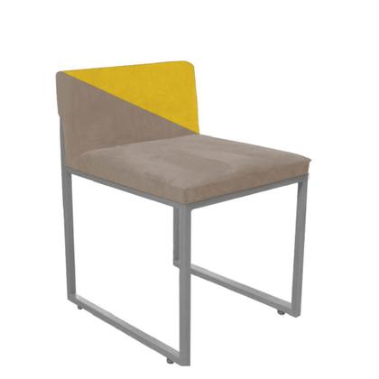 Imagem de Kit 10 Cadeira Office Lee Duo Sala de Jantar Industrial Ferro Cinza material sintético Bege e Amarelo - Ahz Móveis