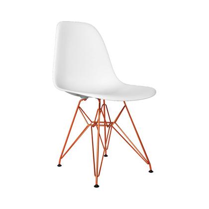 Imagem de Kit 10 Cadeiras Jantar Assento Branco Eiffel Eames Base Ferro Cobre