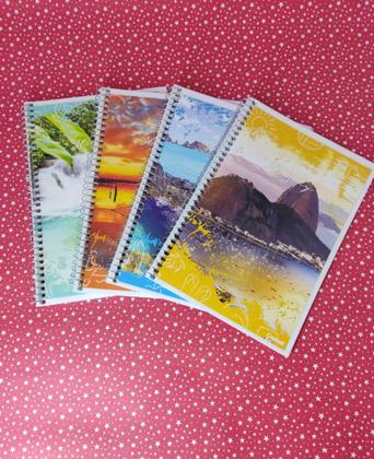 Imagem de Kit 10 Caderno Espiral 48 folhas Capa Flexível Atacado