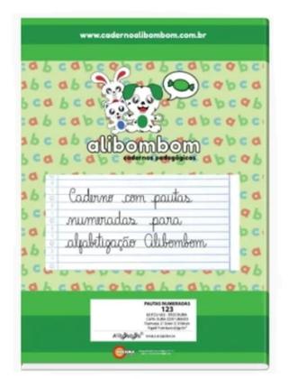 Imagem de Kit 10 Cadernos Alibombom Infantil Verde Pauta Numerada