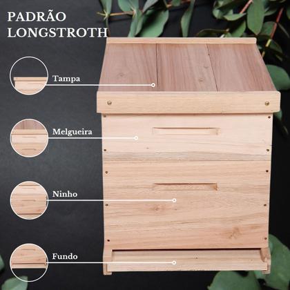 Imagem de KIT 10 Caixas Abelha Padrão Langstroth Eucalipto(arame/ilhoses)