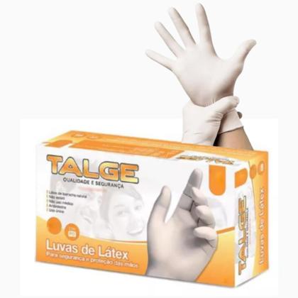 Imagem de kit 10 caixas de luvas Descartáveis de latex Talge com Pó Tamanho P