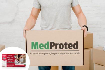 Imagem de Kit 10 Caixas de Máscara Descartável Tripla Camada com Elástico e Clip Nasal  - MEDPROTED