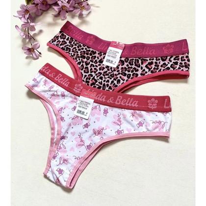 Imagem de kit 10 Calcinha Cós Alto Algodão Eslástico exposto Cotton Com Alta Qualidade Conforto